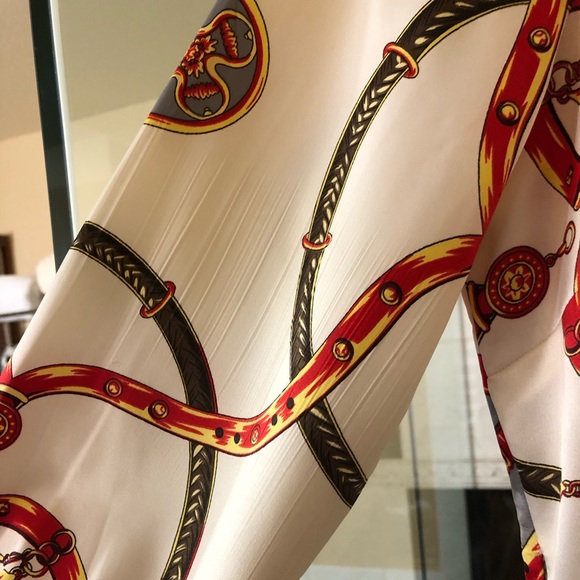 WDNY Scarf Print Satin Bomber Jacket S - Picture 7 of 8